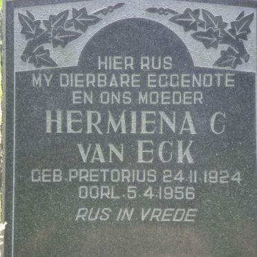 ECK Hermiena C., van nee PRETORIUS 1924-1956