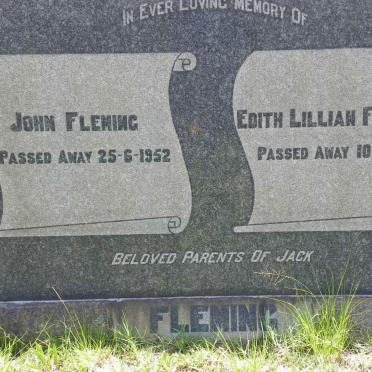 FLEMING John -1952 &amp; Edith Lillian -1950