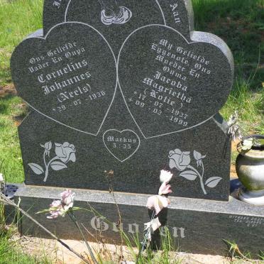 GOOSEN Cornelius Johannes 1936- &amp; Jacoba Magrietha 1937-1999