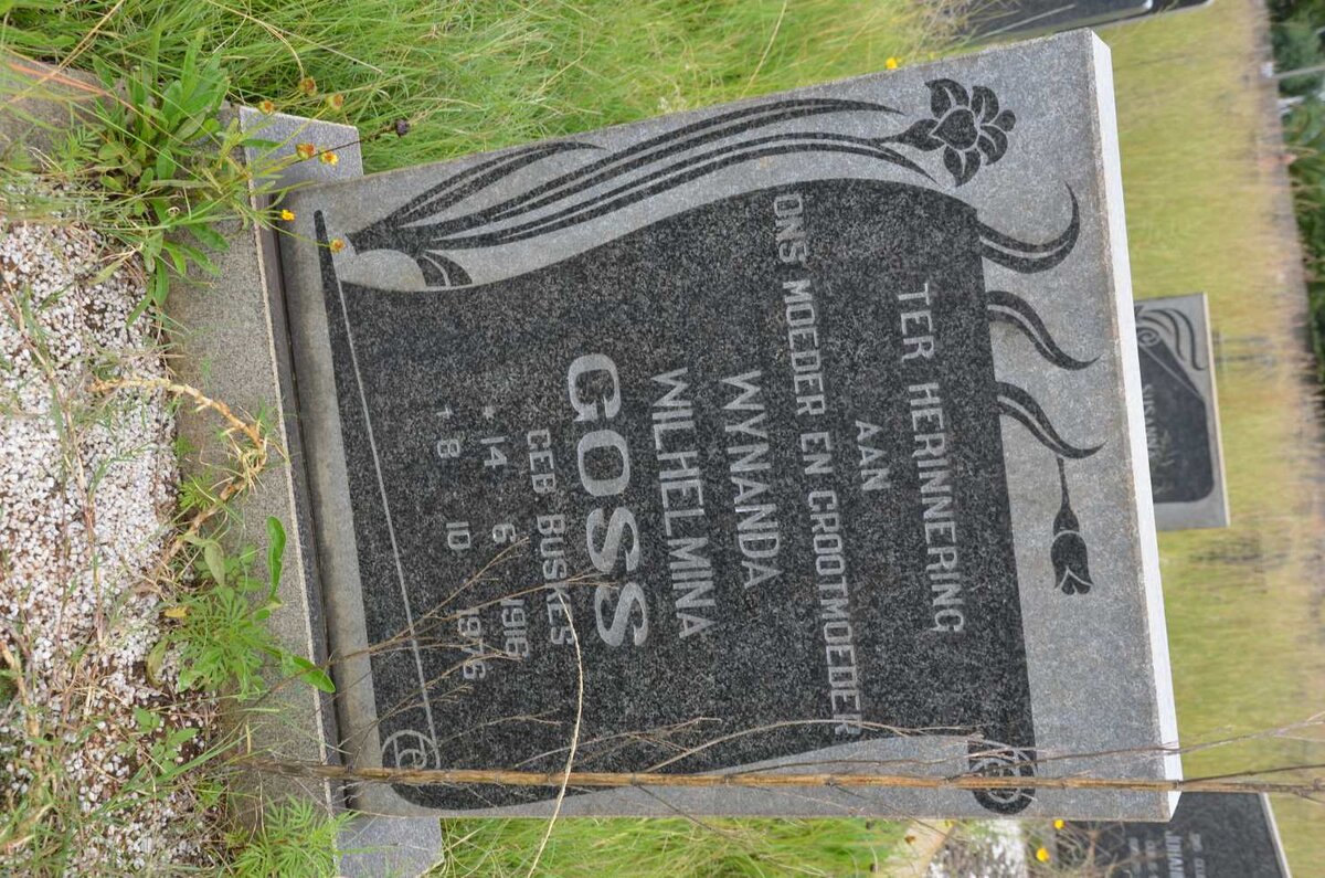 GOSS Wynanda Wilhelmina nee BUSKES 1916-1976