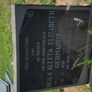 GEBHARDT Heila Alleta Elizabeth 1896-1974