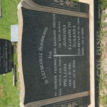 GOLDING William 1881-1968 &amp; Johanna Elizabeth Susanna MEYER 1891-1980