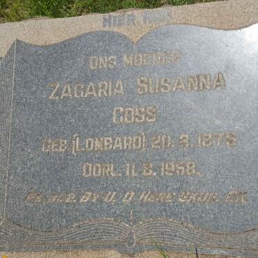 GOSS Zagaria Susanna nee LOMBARD 1875-1958