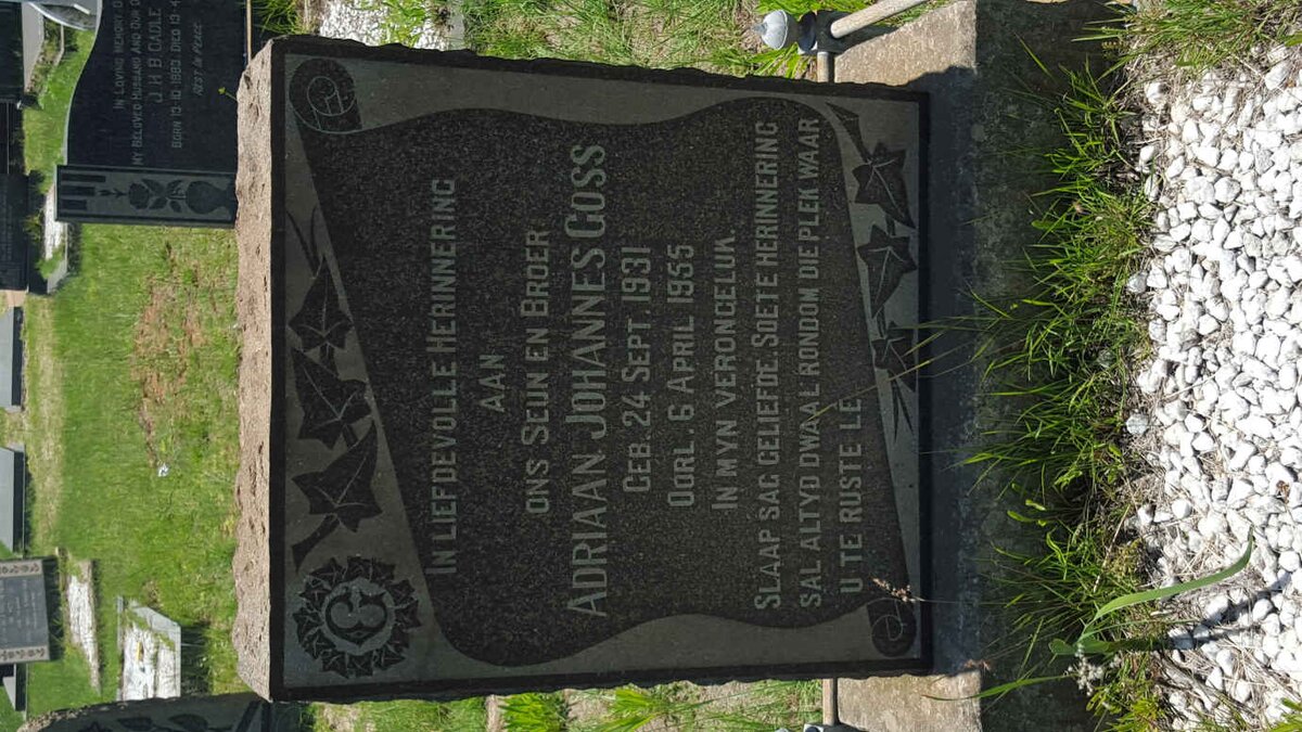 GOSS Adriaan Johannes 1931-1955