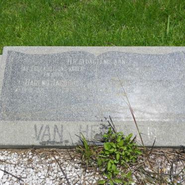 HEERDEN Barend Jacobus, van 1921-1995 &amp; Johanna Elizabeth 1928-