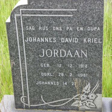 JORDAAN Johannes David Kriel 1912-1981