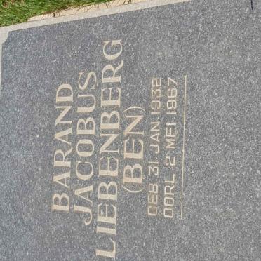 LIEBENBERG Barand Jacobus 1932-1967