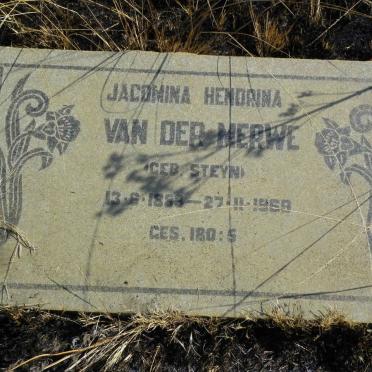 MERWE Jacomina Hendrina, van der nee STEYN 1883-1969