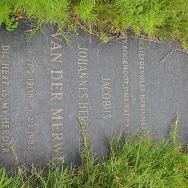 MERWE Jacobus Johannes Hercules, van der 1908-1983