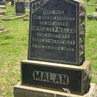MALAN Hercules P. 1877-1937