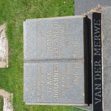 MERWE Izaak Johannes, van der 1905-1968 &amp; Maria Elizabeth NEL 1911-1980