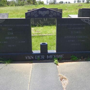 MERWE Izak Johannes, van der 1910-1986 &amp; Susanna Johanna Hermiena 1913-1983