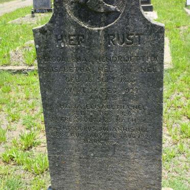 NEL Magdalena Hendrijettha Elisabetha nee NEL 1885-1927 :: NEL Maria Elisabetha 1920-1925 :: NEL Theodorus Johannis 1925-1925