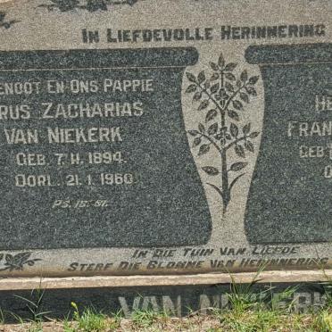 NIEKERK Petrus Zacharias, van 1894-1960 &amp; Helena Johanna Francina MEYER 189?-1977