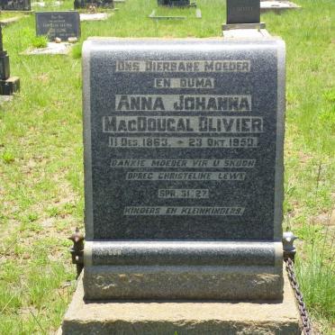 OLIVIER Anna Johanna MacDougal 1863-1950