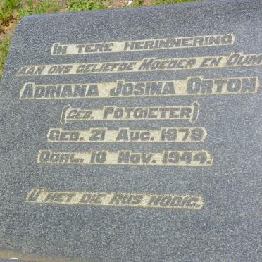 ORTON Adriana Josina nee POTGIETER 1878-1944