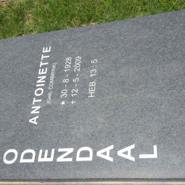 ODENDAAL Antoinette nee COMBRINK 1928-2009