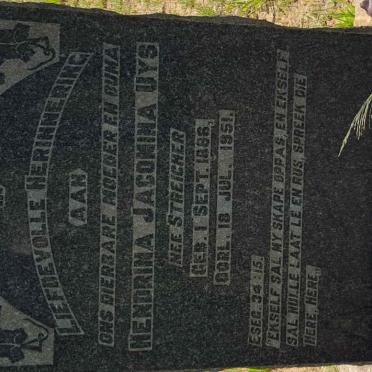 UYS Hendrina Jacomina nee STREICHER 1886-1951