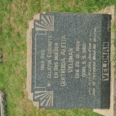 VELDMAN Gertruida Aletta 1925-1960