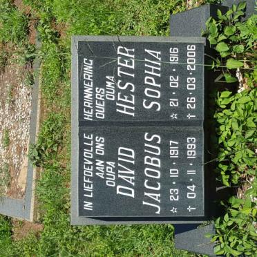 VILJOEN David Jacobus 1917-1993 &amp; Hester Sophia 1916-2006