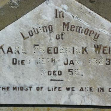 WEISS Karl Frederick -1923