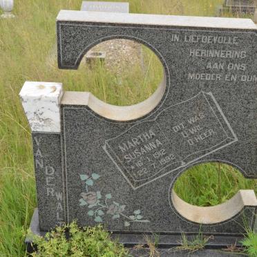 WALT Martha Susanna, van der 1912-1992