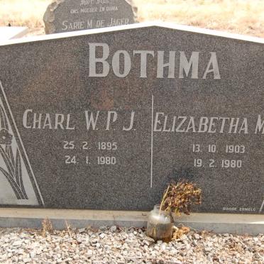 BOTHMA Charl W.P.J. 1895-1980 &amp; Elizabetha M.J. 1903-1980