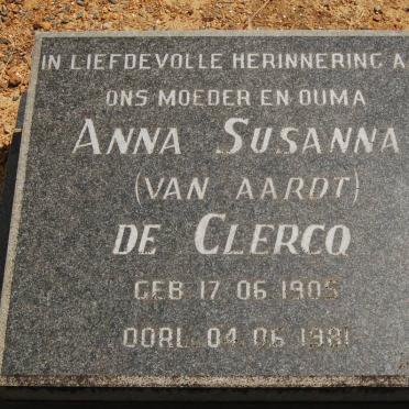 CLERCQ Anna Susanna, de nee VAN AARDT 1905-1981