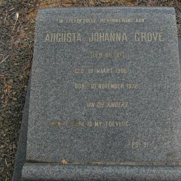GROVE Augusta Johanna nee BALLOT 1905-1972