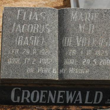 GROENEWALD Elias Jacobus 1921-1982 &amp; Marie M.D. DE VILLIERS 1925-2000