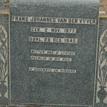 VYVER Frans Johannes, van der 1877-1945