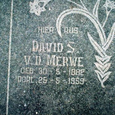 MERWE David S., v.d. 1882-1959