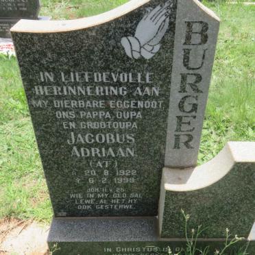 BURGER Jacobus Adriaan 1922-1999