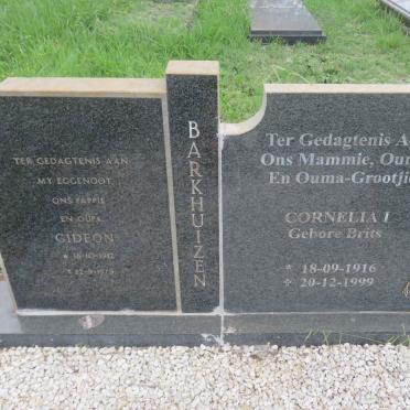 BARKHUIZEN Gideon 1912-1979 &amp; Cornelia I. BRITS 1916-1999