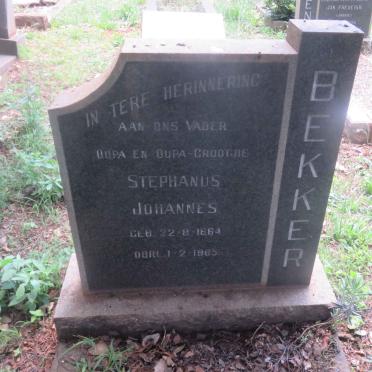 BEKKER Stephanus Johannes 1864-1965