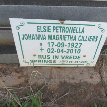 CILLIERS Elsie Petronella Johanna Magrietha 1927-2010