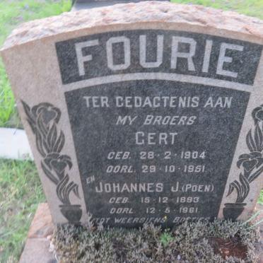 FOURIE Johannes J. 1893-1961 :: FOURIE Gert 1904-1951