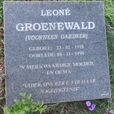 GROENEWALD Leone previously GARDNER 1918-1998