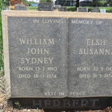 HERBERT William John Sydney 1910-1974 &amp; Elsie Susanna 1906-1974