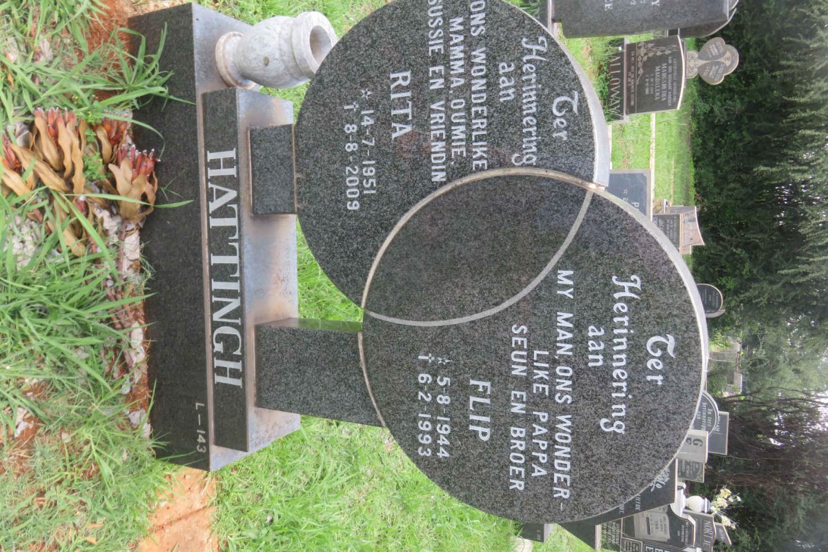 HATTINGH Flip 1944-1993 &amp; Rita 1951-2009