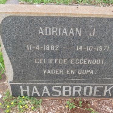 HAASBROEK Adriaan J. 1882-1971