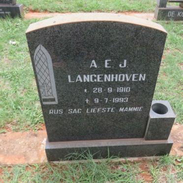 LANGENHOVEN A.E.J. 1910-1993