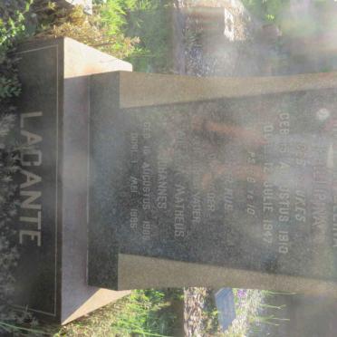 LACANTE Willem Matheus Johannes 1905-1985 &amp; Rachael Gezina Phillipina BEUKES 1910-1947