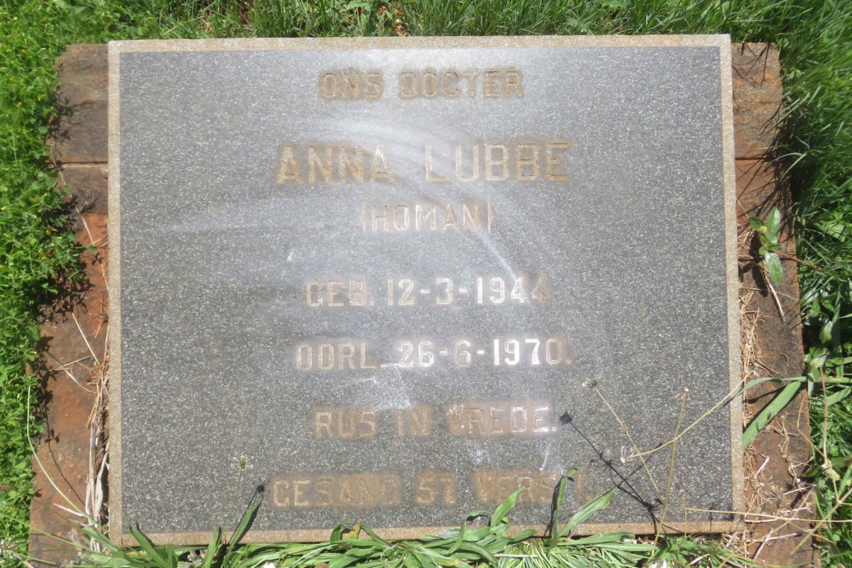 LUBBE Anna nee HOMAN 1944-1970