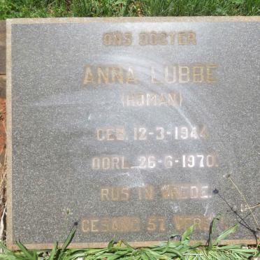 LUBBE Anna nee HOMAN 1944-1970