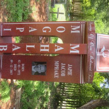 MAHLABE Mogapi Japie Jacob Mphake 1972-2017