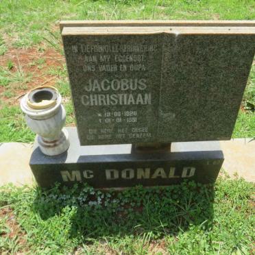 McDONALD Jacobus Christiaan 1920-1991