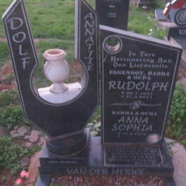 MERWE Rudolph, van der 1951-2011 &amp; Anna Sophia 1953-