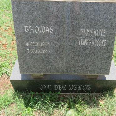 MERWE Thomas, van der 1942-2000