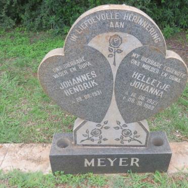 MEYER Johannes Hendrik 1931-  &amp; Helletje Johanna 1933-1988